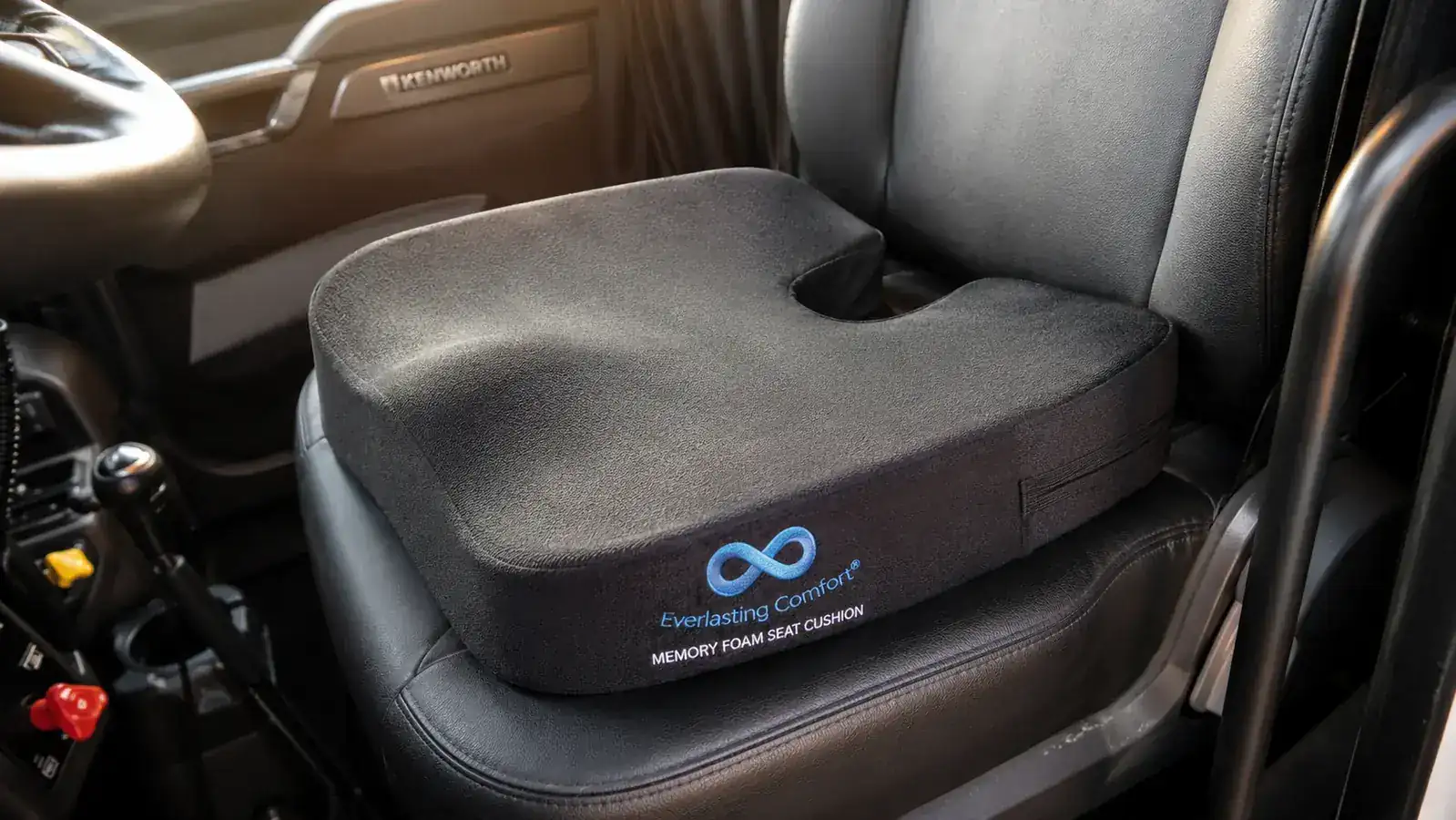 Close-up of the Everlasting Comfort cushion cover fabric showing pilling and wear after months of use