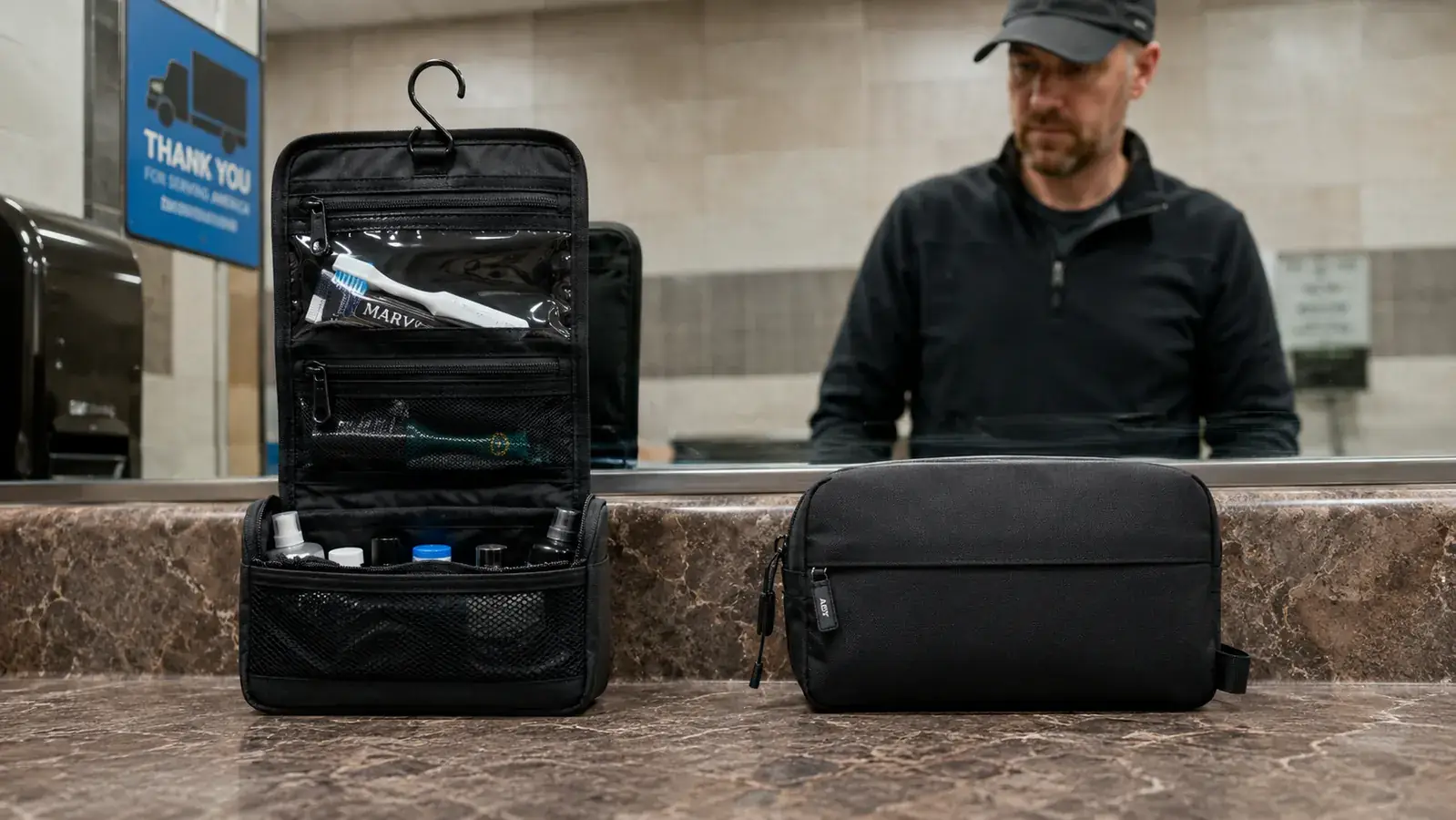 Hanging Toiletry Bag vs Zippered Dopp Kit: Which Wins in a Truck Stop Bathroom?