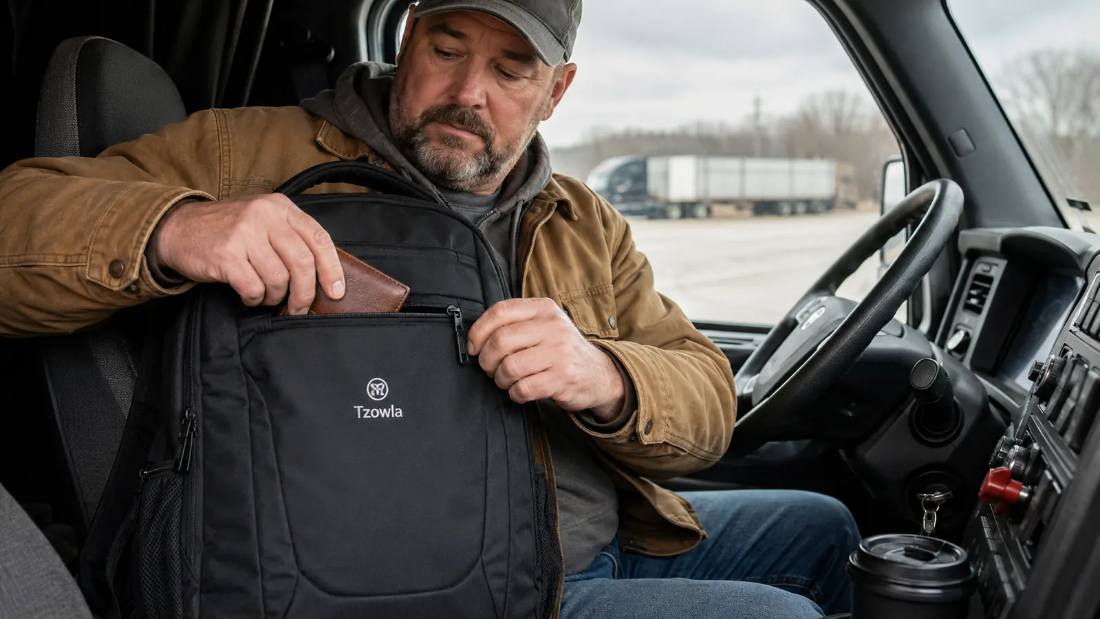 The anti-theft hidden zipper pocket on the back panel of the Tzowla backpack